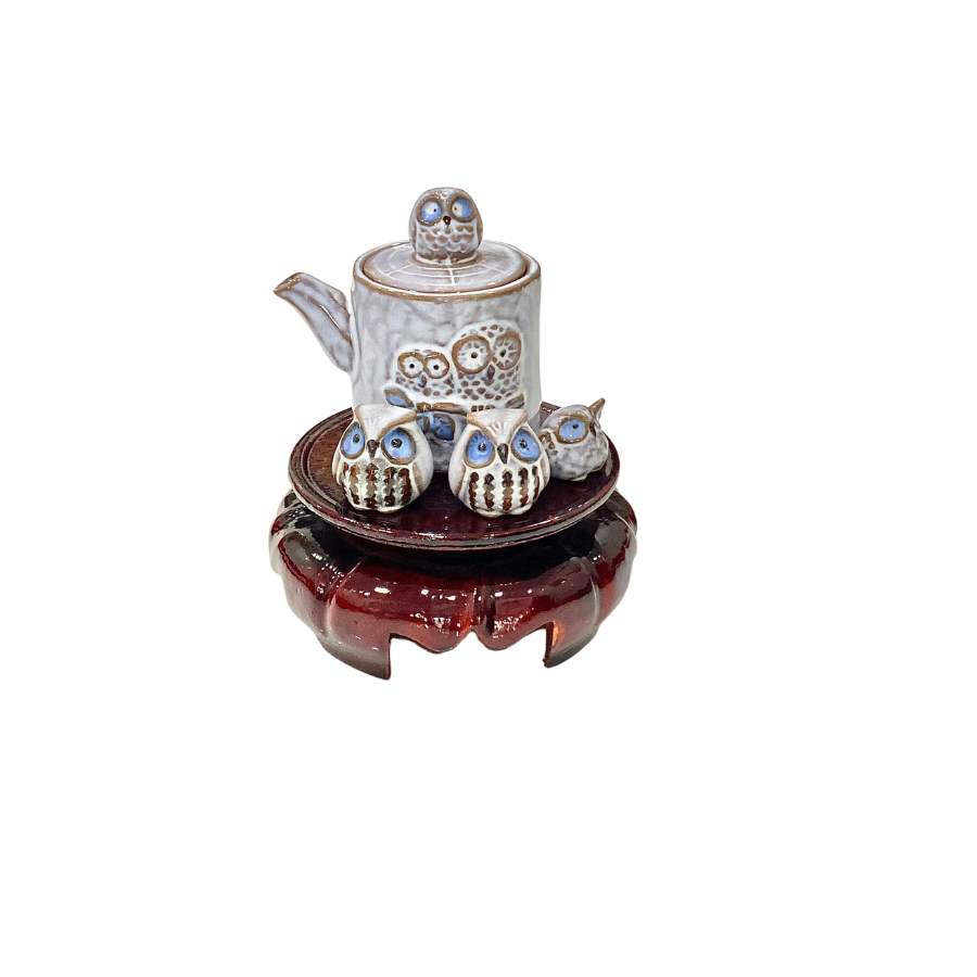 Bộ ấm trà cú mèo gốm nghệ thuật 1 Bộ ấm trà cú mèo gốm nghệ thuật