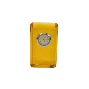 Đồng Hồ Pha Lê Màu Hổ Phách Thời Gian Vàng